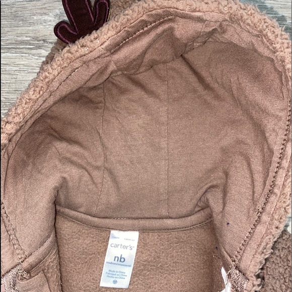 Carter’s Reindeer Zip Bunting Newborn Reindeer Pram Newborn Holiday Bunting - Picture 7 of 14